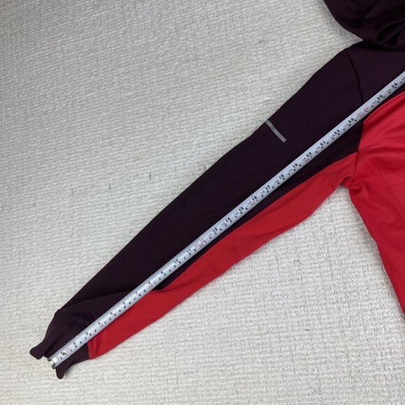 NIKE Running 546047 Dri-Fit Thermal Half Zip Red Hoodie Hooded Sweatshirt Sz M - Picture 13 of 16